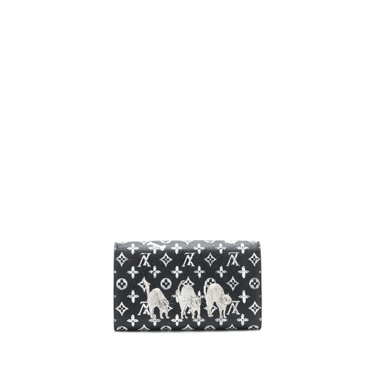 Louis Vuitton Twist Chain Wallet Monogram Catogram Cat Black