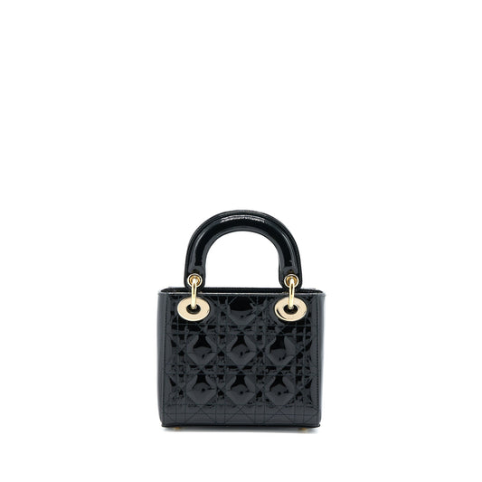 Dior Mini Lady Dior Patent Black LGHW