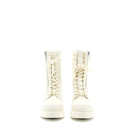 Dior Size 36 D-leader Ankle Boot Quilted Cannage Calfskin White SHW