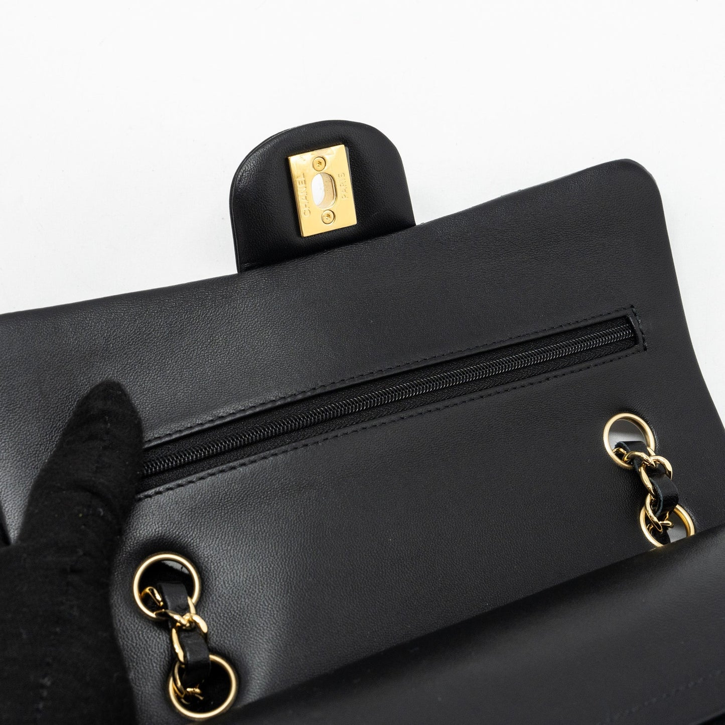 Chanel Small Classic Double Flap Lambskin BLACK GHW (Microchip)
