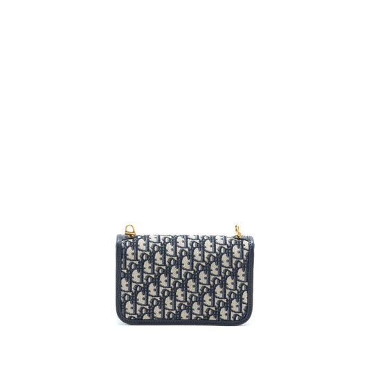 Dior Addict Flap Bag Blue Dior Oblique Jacquard GHW