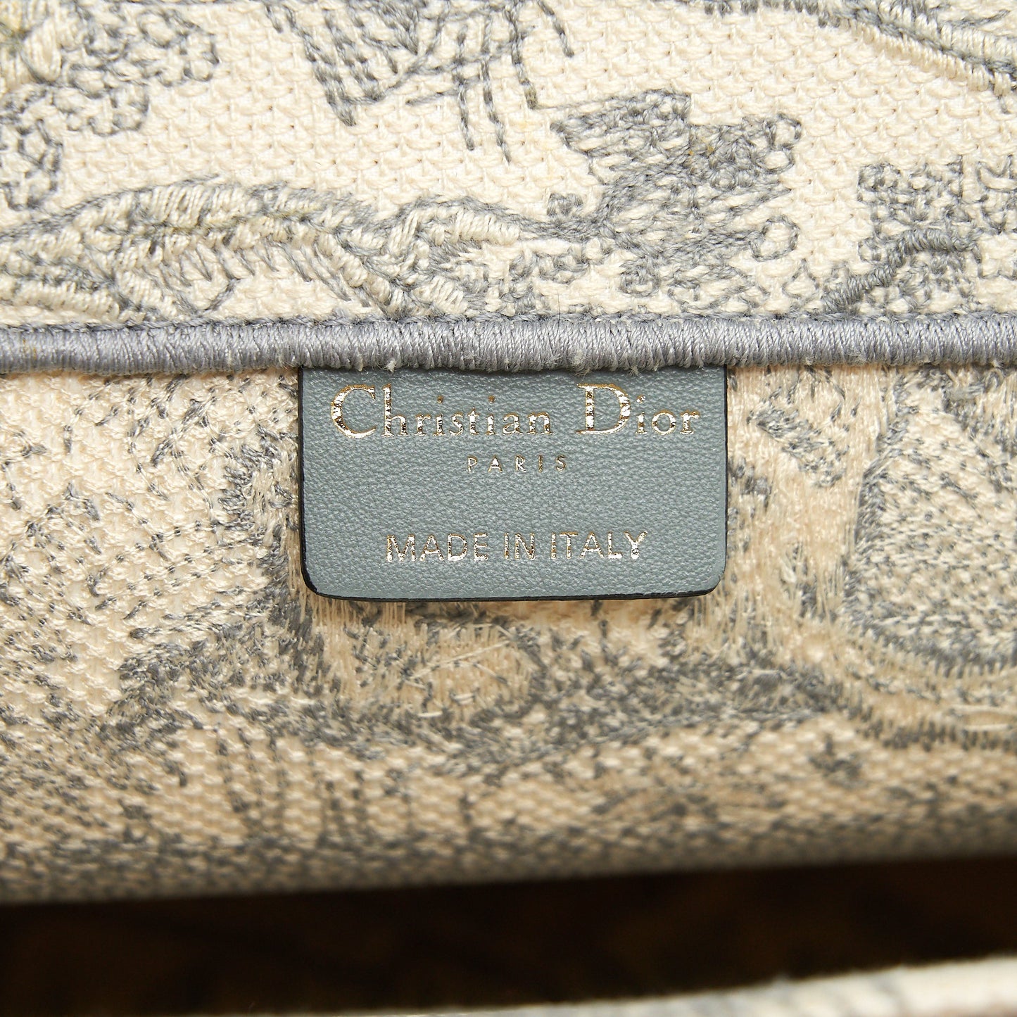 Dior Small Dior Book Tote Gray Toile de Jouy Embroidery an extra Dior twilly