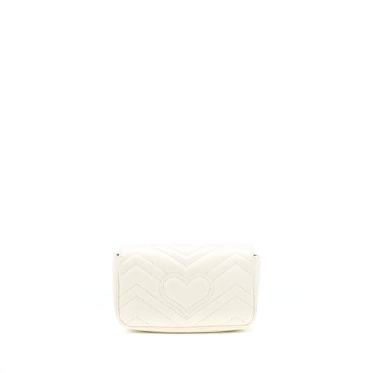 Gucci GG marmont super mini Bag White GHW
