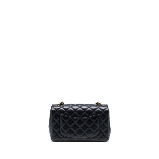 Chanel Mini Rectangular Flap Bag Lambskin Black GHW