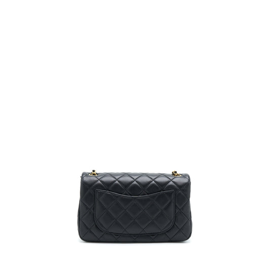 Chanel Pearl Crush Mini Rectangular Lambskin Black With GHW (Microchip)