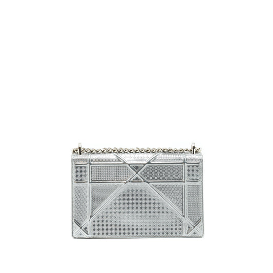 Dior Medium Diorama Metallic Silver SHW