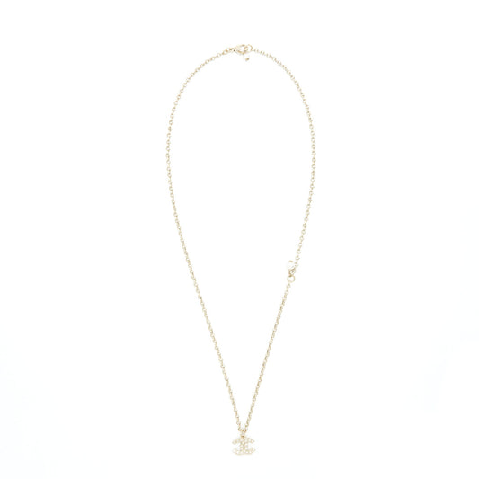 Chanel mini CC logo necklace with crystal LGHW