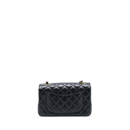 Chanel Mini Rectangular Lambskin Black LGHW(Microchip)