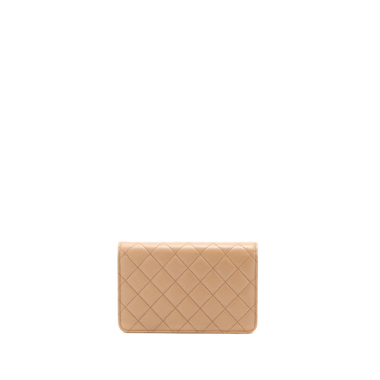 Chanel 22K Wallet On Chain Caviar Dark Beige LGHW (Microchip)