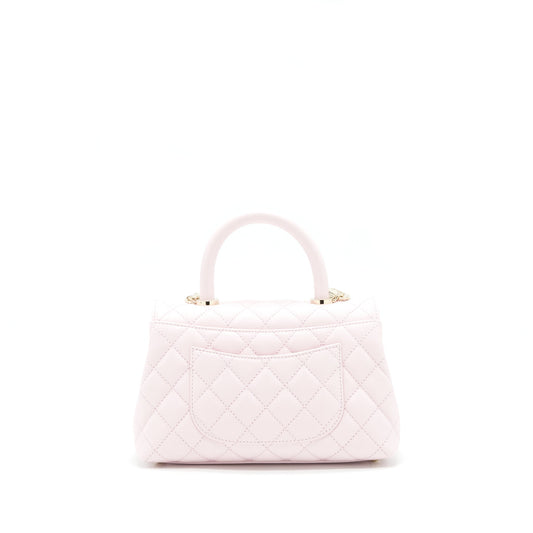 Chanel 22P Small Coco Handle Caviar Light Pink LGHW (Microchip)