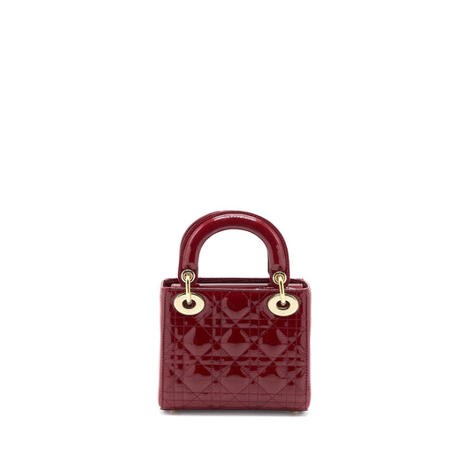 Dior Mini Lady Dior Patent Red LGHW