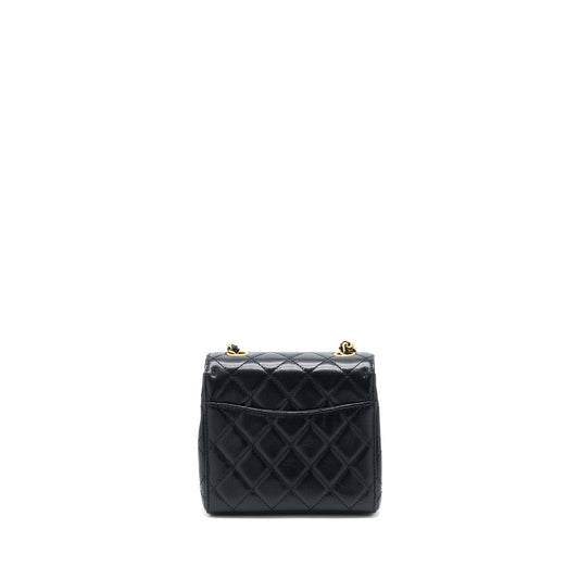 Chanel 22K Retro Classic New Square Mini Flap Bag Goatskin Black GHW (Microchip)
