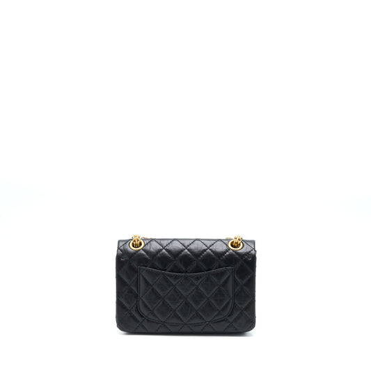 Chanel Mini 2.55 Reissue Flap Bag Aged Calfskin Black Brushed GHW (Microchip)