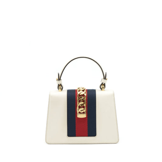 Gucci Mini Top Handle Sylvie Bag White GHW