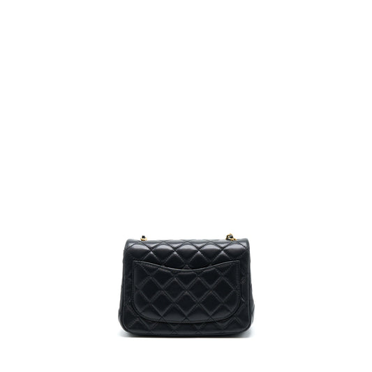 Chanel Pearl Crush Mini Square Lambskin Black Brushed GHW (Microchip)