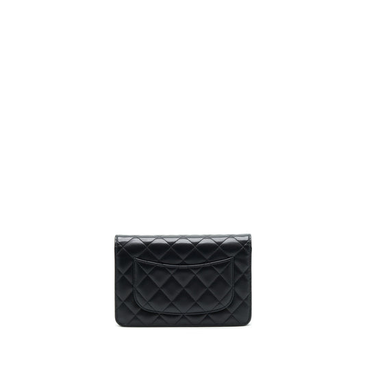 Chanel Classic Wallet On Chain Lambskin Black SHW