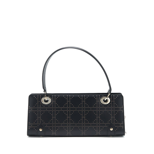 Dior Vintage Lady Dior Long Cuir Bag Calfskin Black SHW