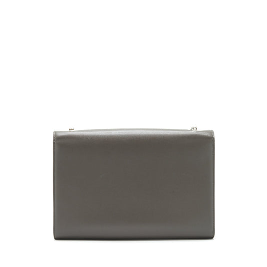 Saint Laurent(YSL) Large Monogramme Kate Chain Bag Grained Calfskin Grey SHW