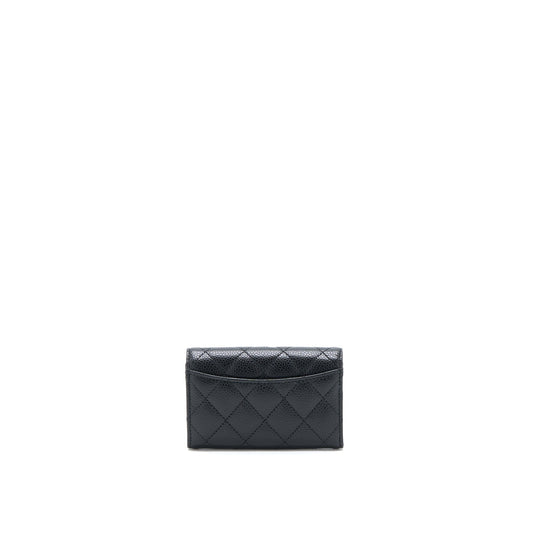 Chanel Classic Quilted Flap Card Holder Caviar Black GHW (Microchip)