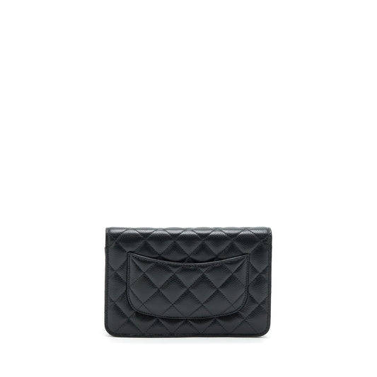 Chanel Class Wallet On Chain Caviar Black GHW (Microchip)