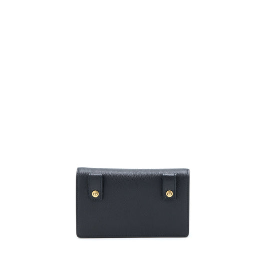 Dior Saddle Belt Pouch Grained Calfskin Black GHW
