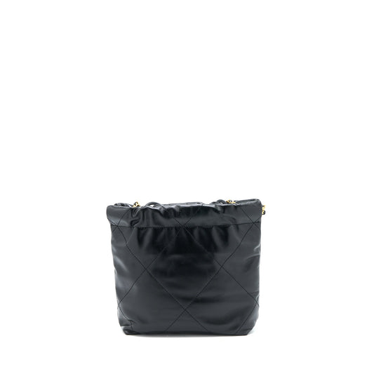 Chanel Mini 22 Bag Shiny Calfskin Black GHW (Microchip)