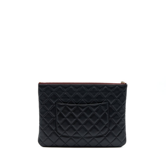 Chanel O Case Pouch Lambskin Black LGHW