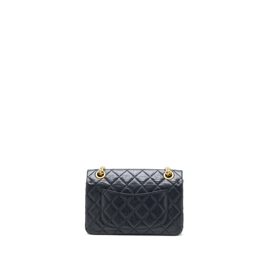 Chanel Mini 2.55 Reissue Flap Bag Aged Calfskin Black Brushed GHW (Microchip)