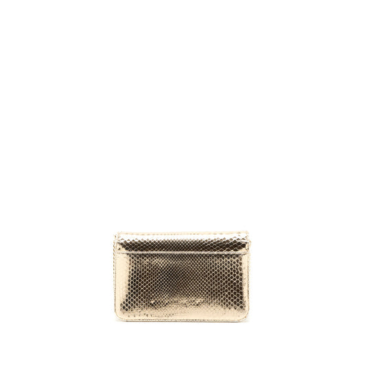 Dior Flap Bag with Chain Python Gold LGHW