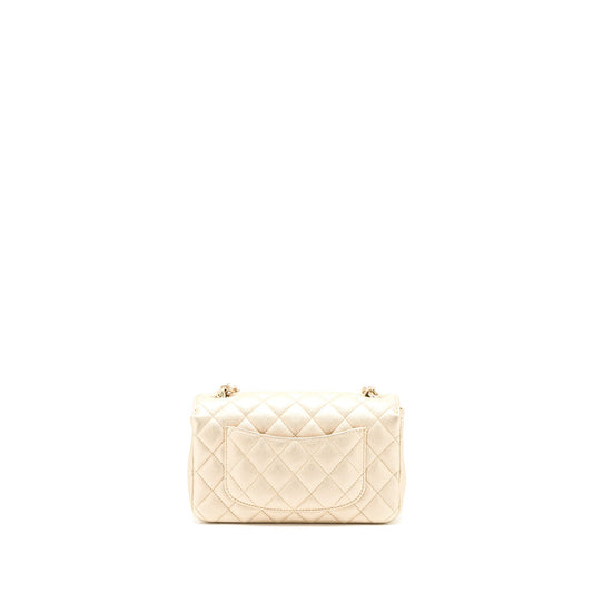 Chanel 21P Mini Rectangular Flap Bag Grained Lambskin Gold LGHW