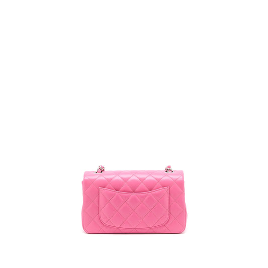 Chanel Classic Mini Rectangular Flap Bag Lambskin Pink SHW
