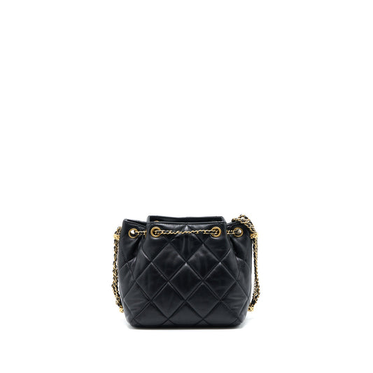 Chanel Drawstring Bucket Bag Lambskin Black GHW (Microchip)