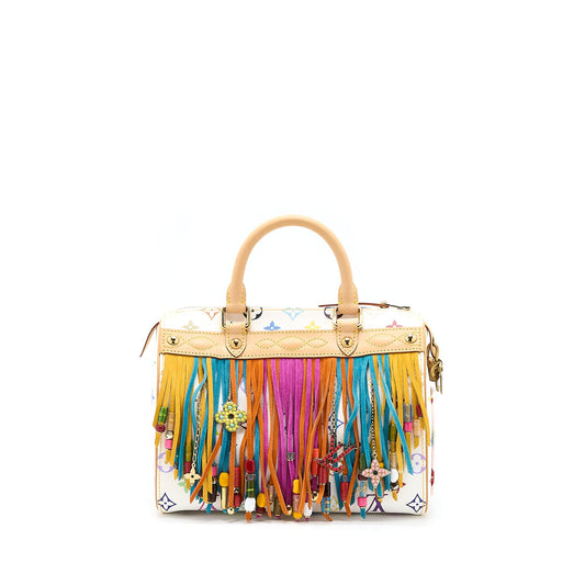 Louis Vuitton Vintage Speedy 25 Limited Edition White/Multicolour GHW
