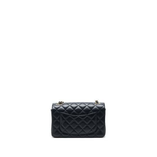 Chanel Classic Mini Rectangular Flap Bag Lambskin Black LGHW (Microchip)