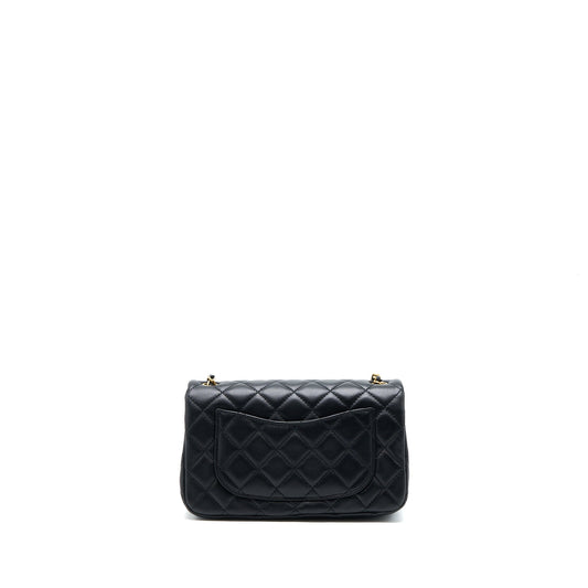 Chanel Pearl Crush Mini Rectangular Lambskin Black Brushed GHW (Microchip)