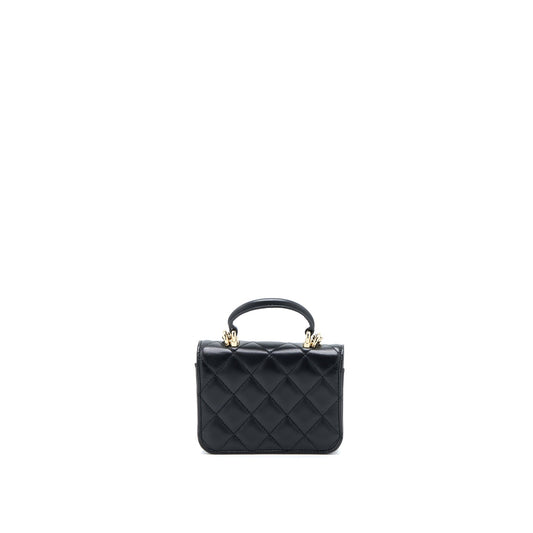 Chanel Mini Top Handle Flap Bag Lambskin Black LGHW