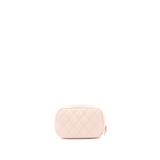 Chanel 21C Small Cosmetic Pouch Caviar Rose Clair LGHW