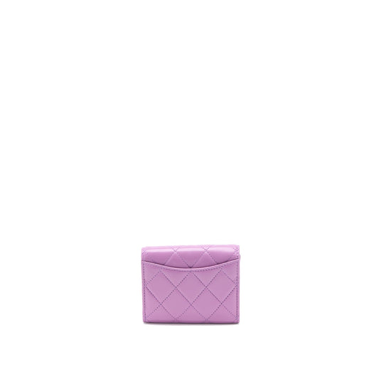Chanel Clutch On Chain Lambskin Purple SHW