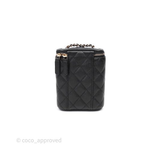 Chanel Classic Mini Vanity With Chain Black Caviar Gold Hardware