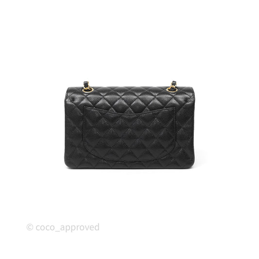 Chanel Small Classic Flap Quilted Black Caviar Gold Hardware