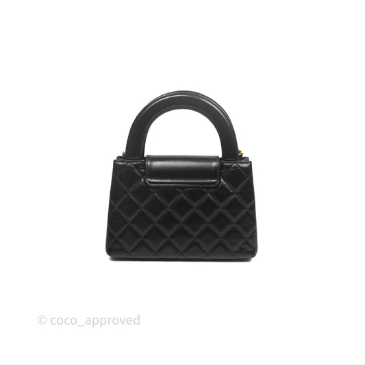 Chanel Kelly Bag Quilted Black Shiny Crumpled Calfskin Aged Gold Hardware