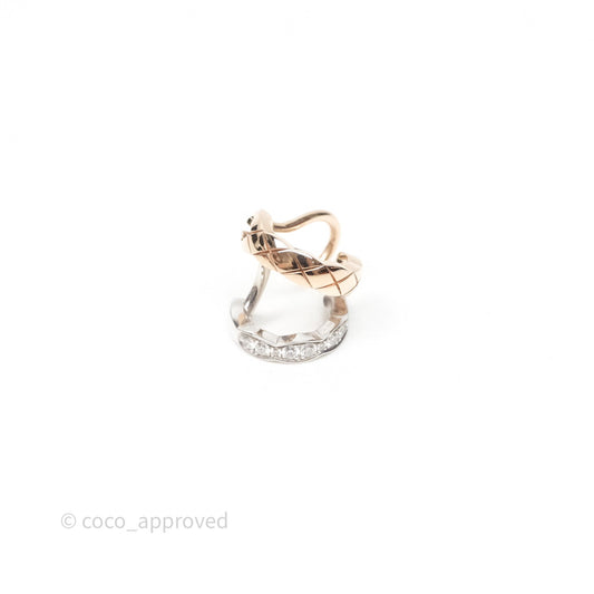 Chanel Coco Crush Single Ear Clip 18K White & Beige Gold Diamonds