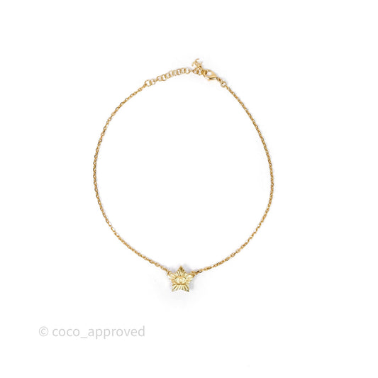 Chanel Crystals CC Star Necklace Gold Tone 24C
