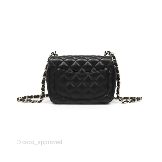 Chanel Mini Square Black Lambskin Gold Hardware