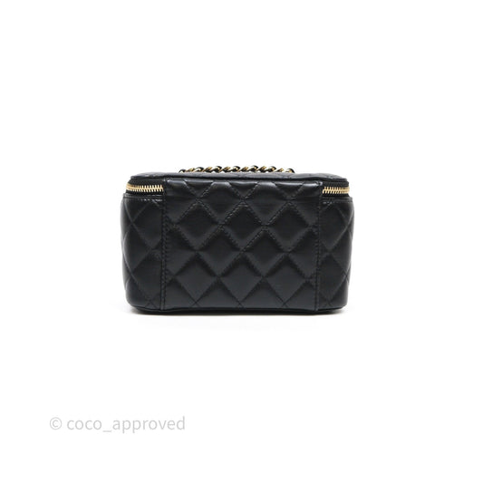 Chanel Classic Vanity with Chain Black Lambskin Gold Hardware