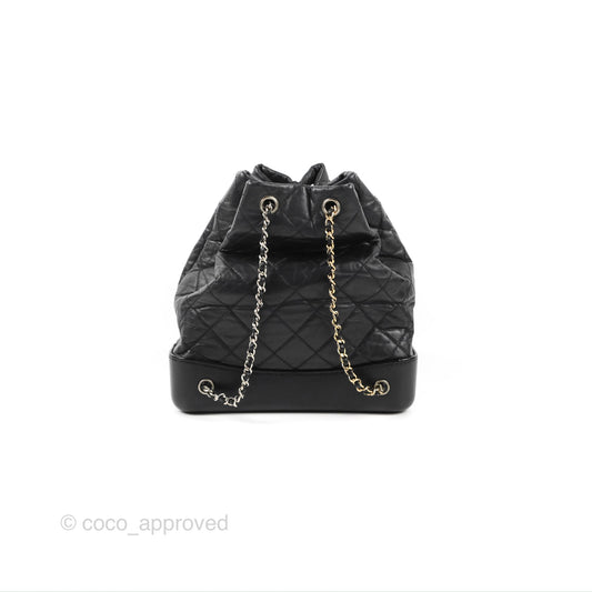 Chanel Medium Gabrielle Backpack Black Aged Calfskin