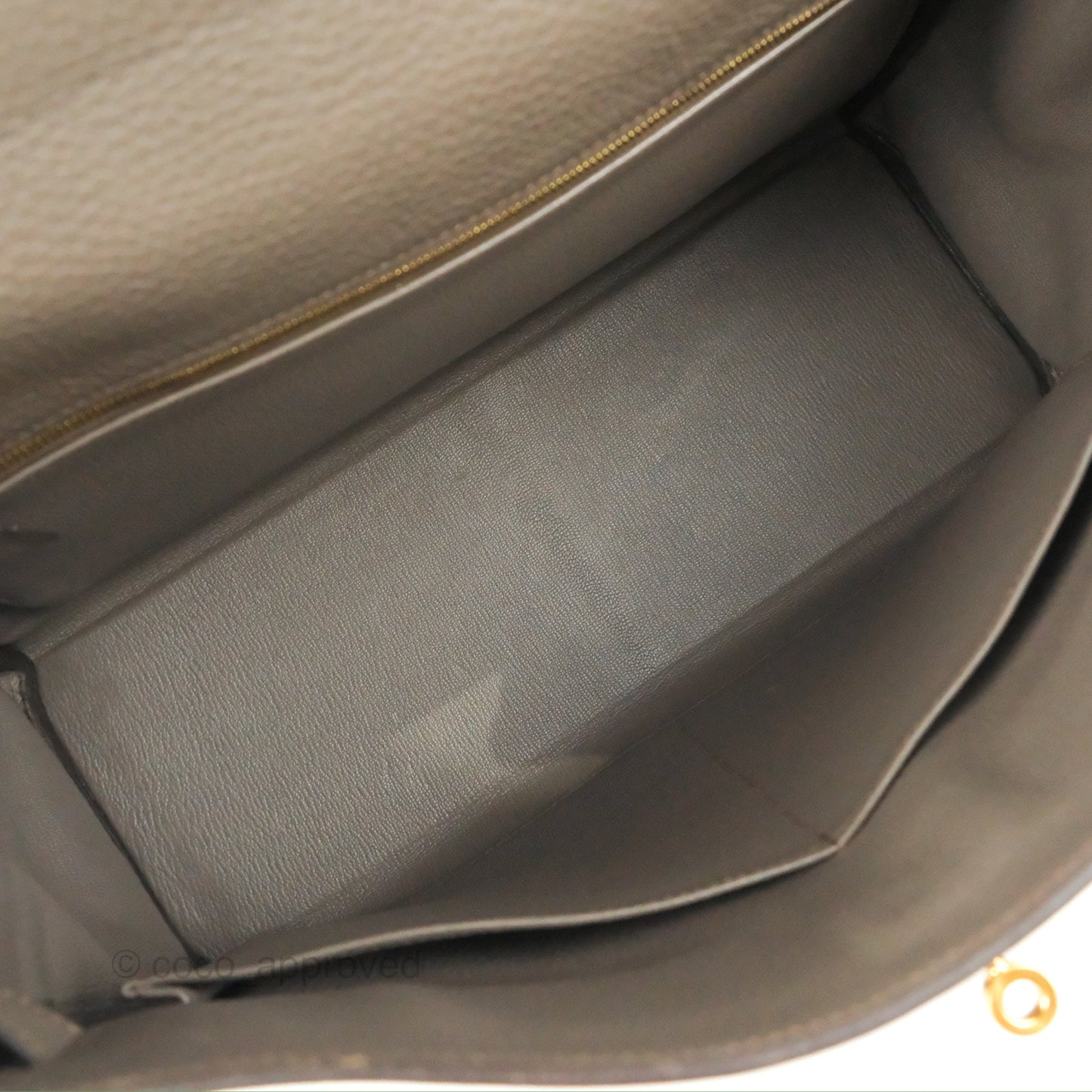Hermès Kelly 35 Retourne Etain Clemence Gold Hardware