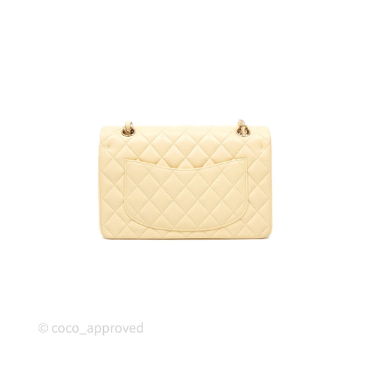 Chanel Small Classic Flap Quilted Yellow Lambskin Gold Hardware