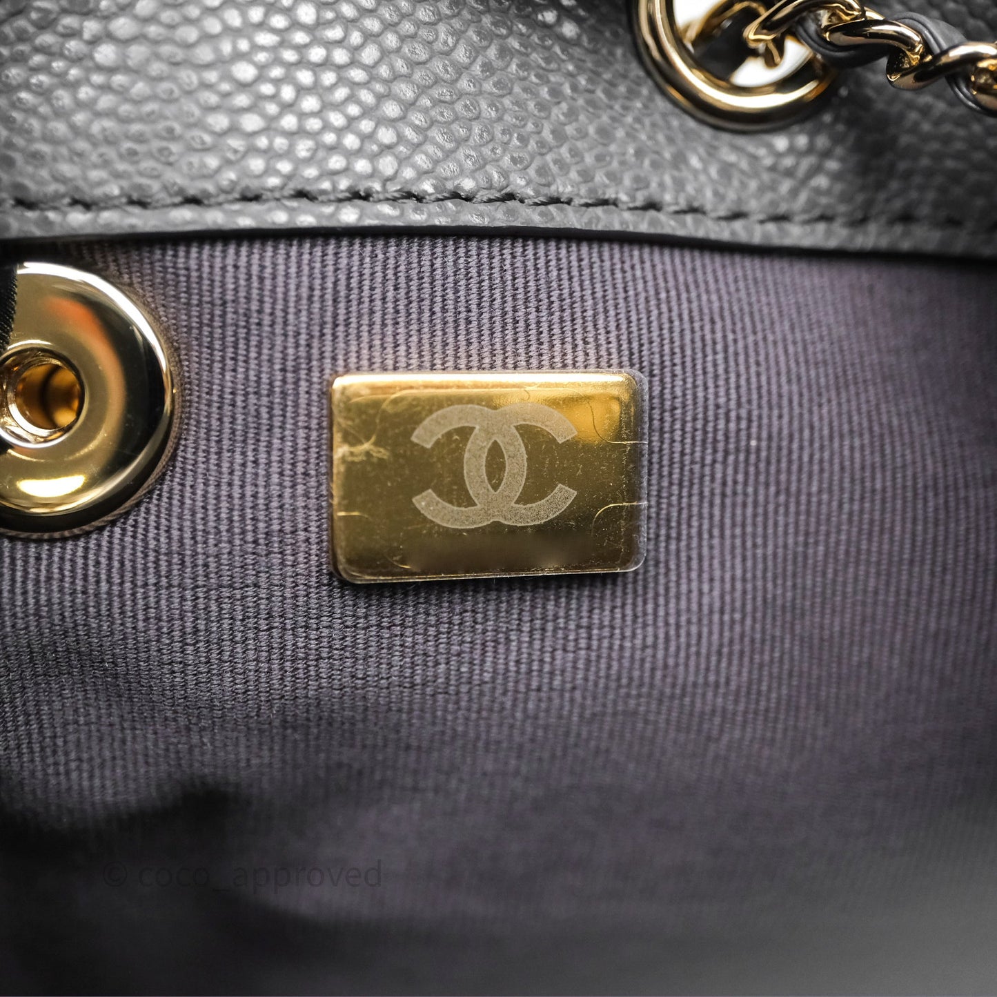 Chanel Duma Backpack Small Grey Caviar Gold Hardware