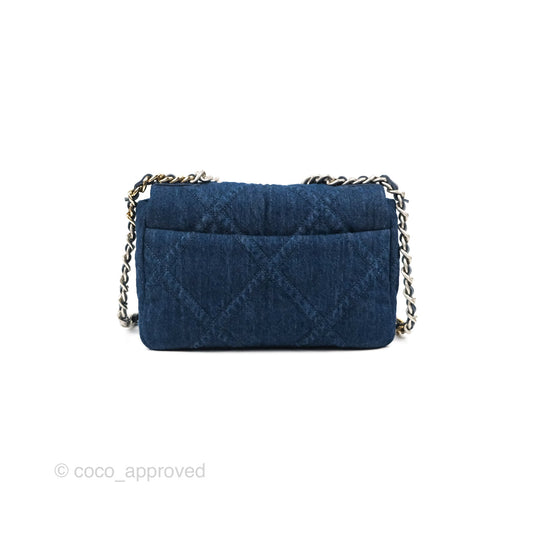 Chanel 19 Small Denim Fabric Mixed Hardware 22P